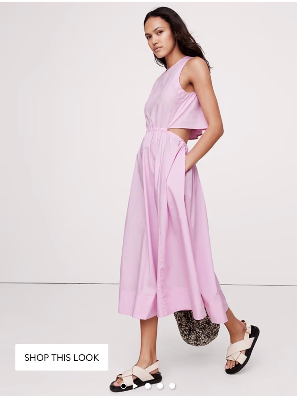 Banana Republic Pink Sleeveless Cutout Maxi Dress